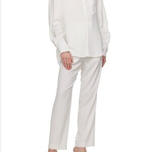 The Frankie Shop White Bea Fluid
Pinstripe Trousers